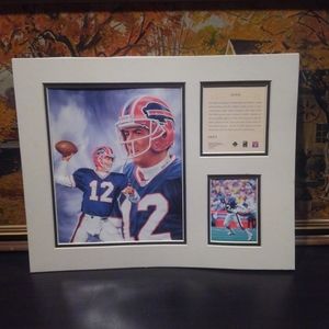 🏈 Vtg 90s 🔥 Buffalo Bills 🐃 Jim Kelly Art Lithograph NFL Vintage NY Football